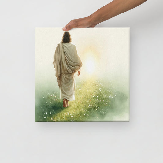 Impression sur toile : Jésus dans le jardin en aquarelle