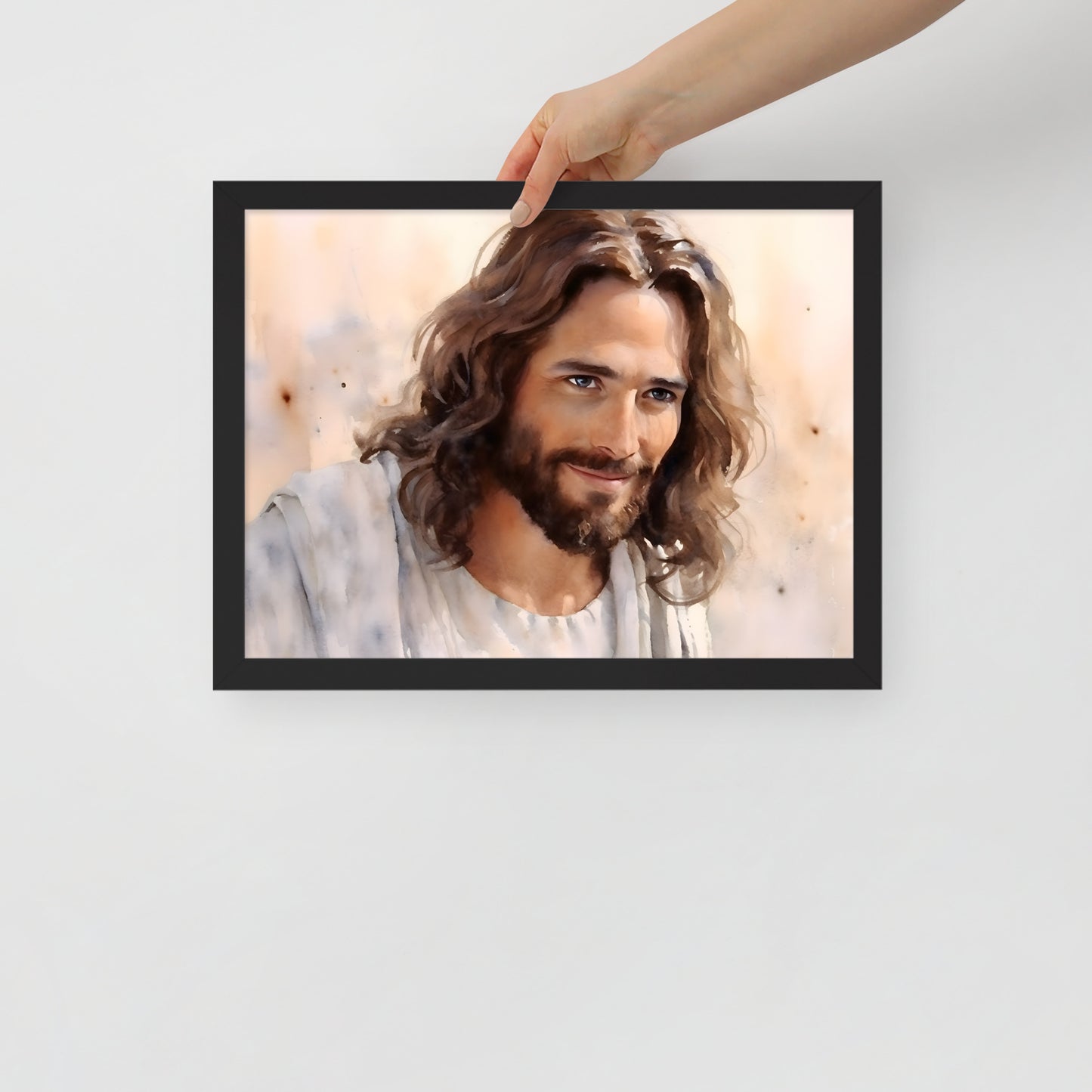 Poster encadré : Jésus aquarelle