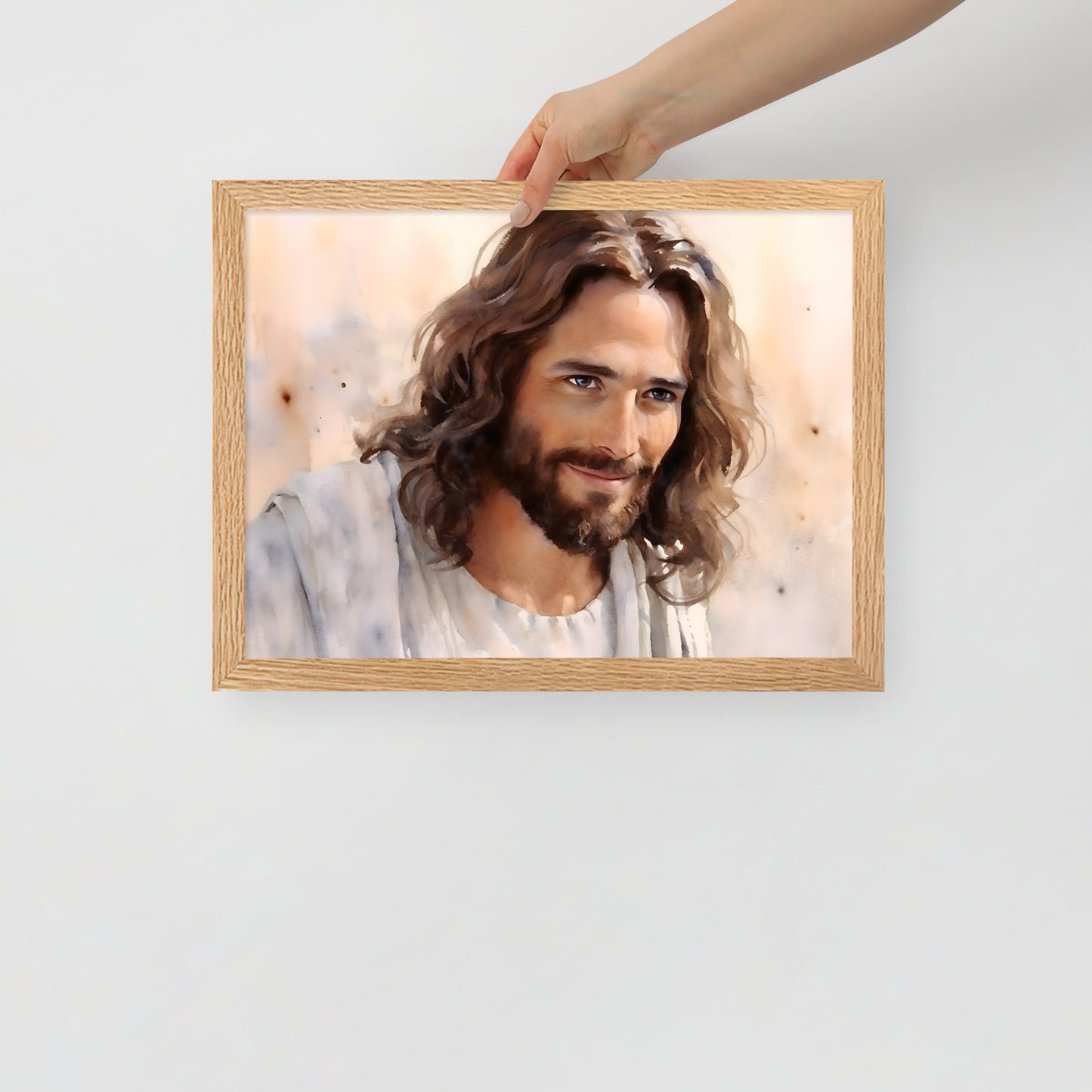 Poster encadré : Jésus aquarelle