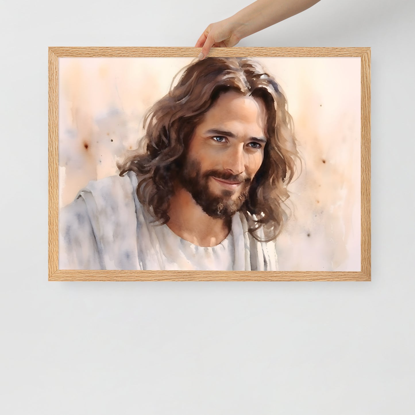 Poster encadré : Jésus aquarelle