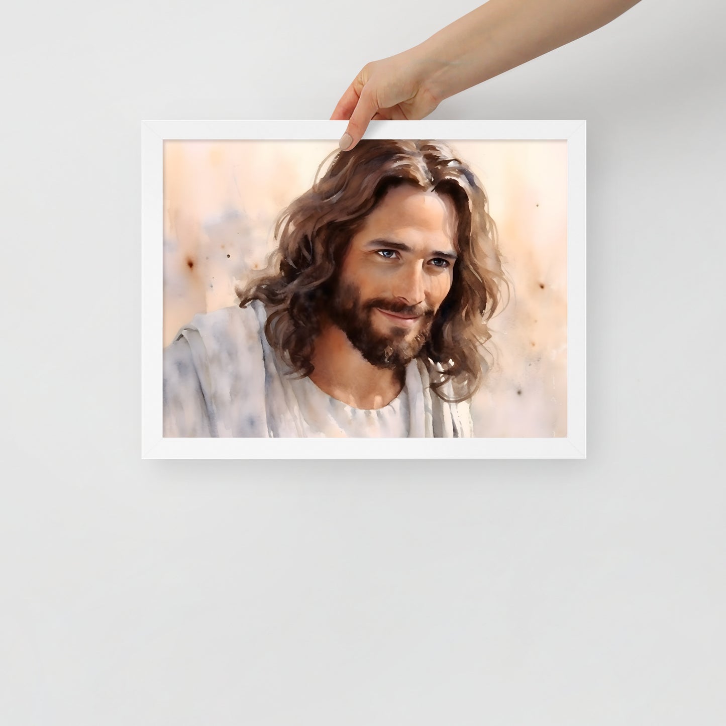 Poster encadré : Jésus aquarelle