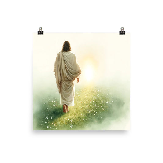 Poster : Jésus dans le jardin en aquarelle