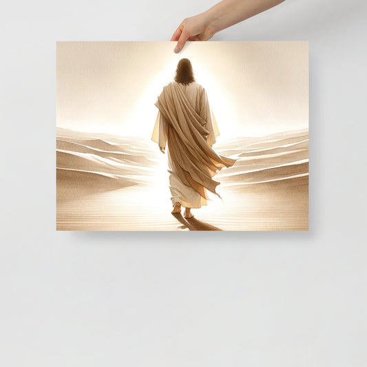 Poster : Jésus dans le désert, aquarelle