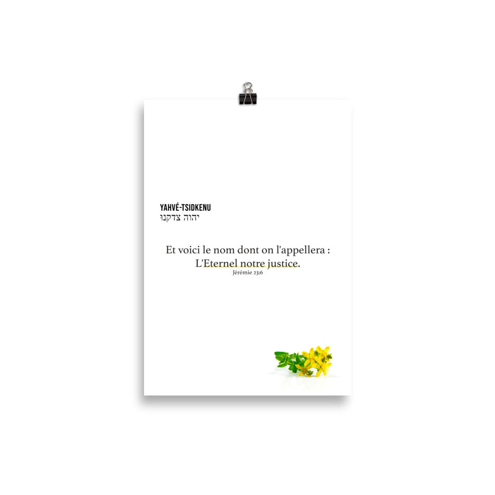 Poster : Yahvé-Tsidkenu