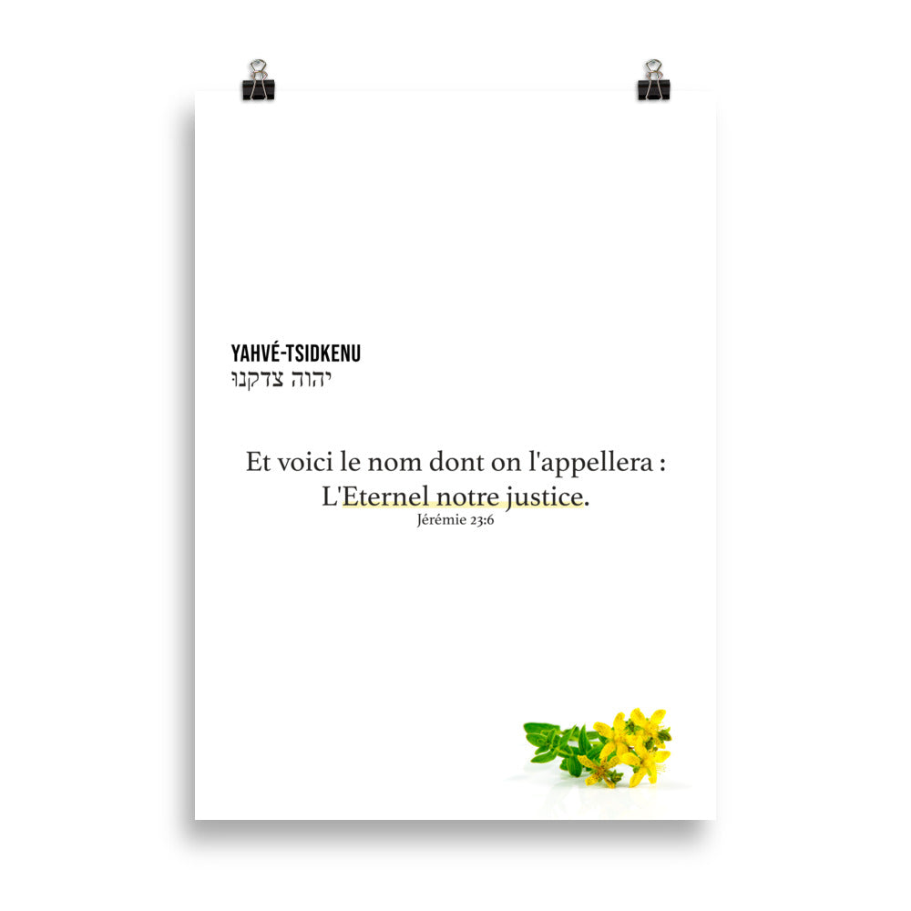 Poster : Yahvé-Tsidkenu