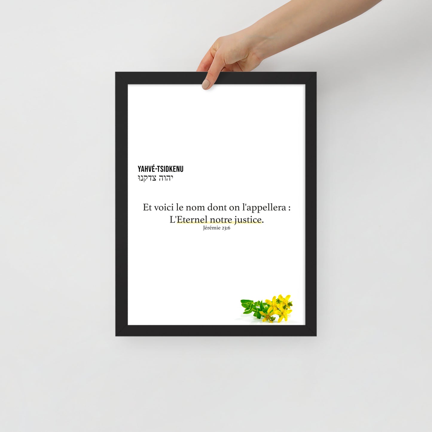 Poster encadré : Yahvé-Tsidkenu