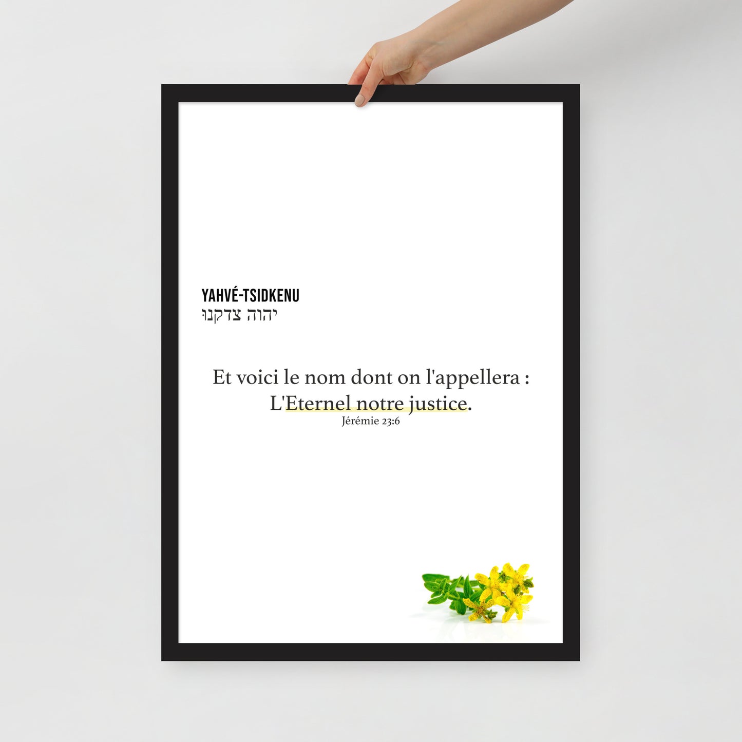 Poster encadré : Yahvé-Tsidkenu