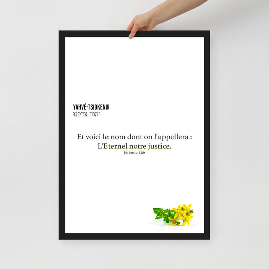 Poster encadré : Yahvé-Tsidkenu
