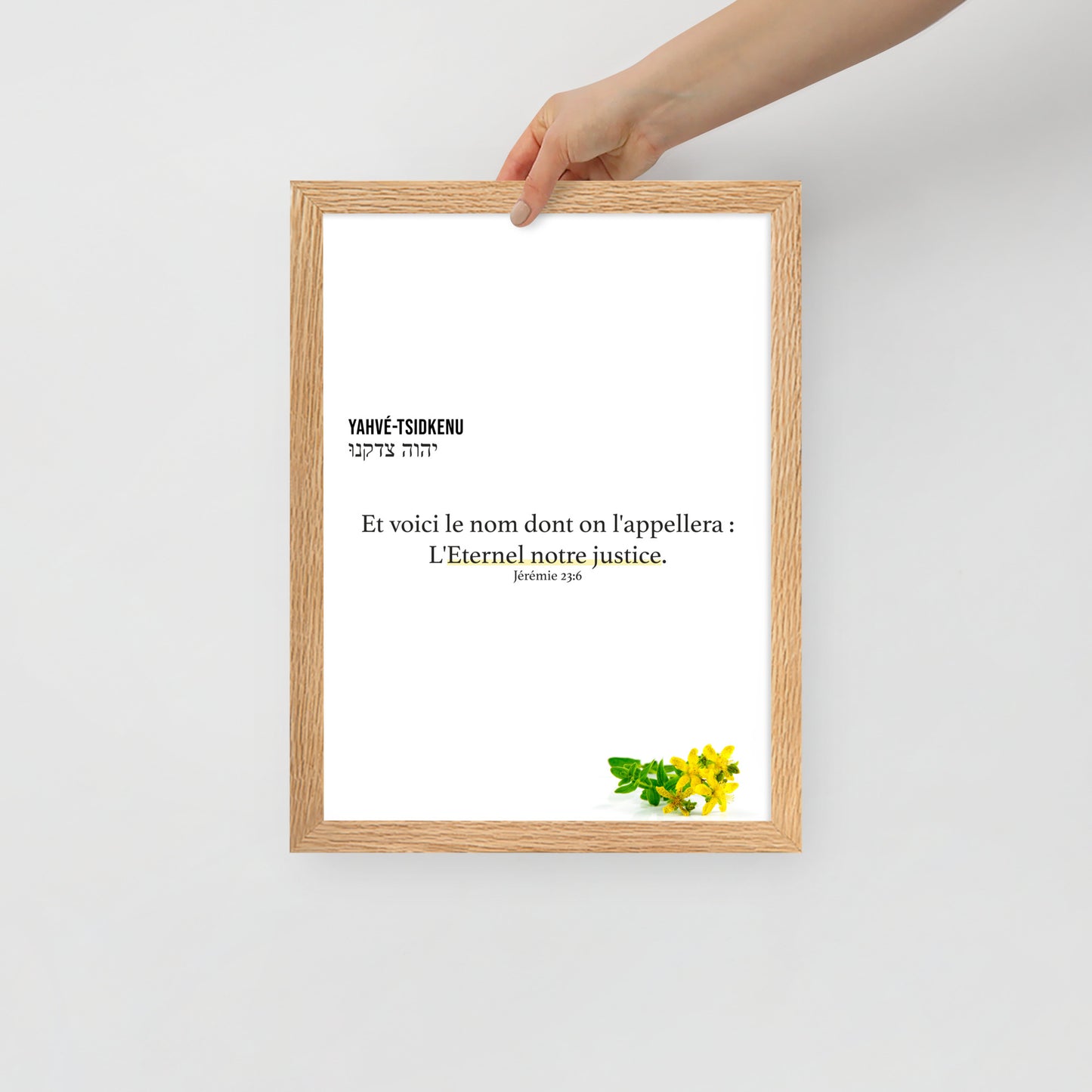 Poster encadré : Yahvé-Tsidkenu