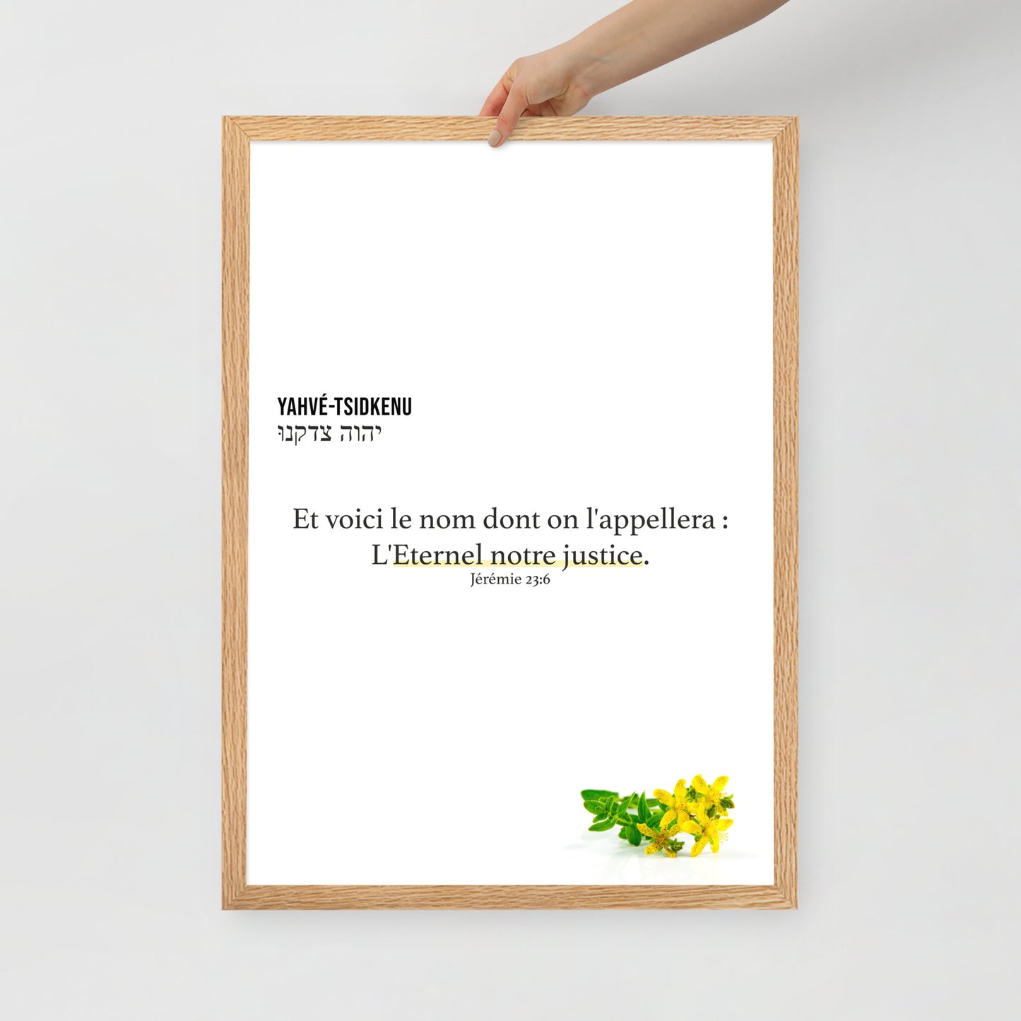 Poster encadré : Yahvé-Tsidkenu