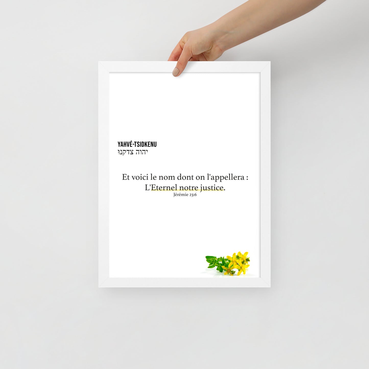 Poster encadré : Yahvé-Tsidkenu