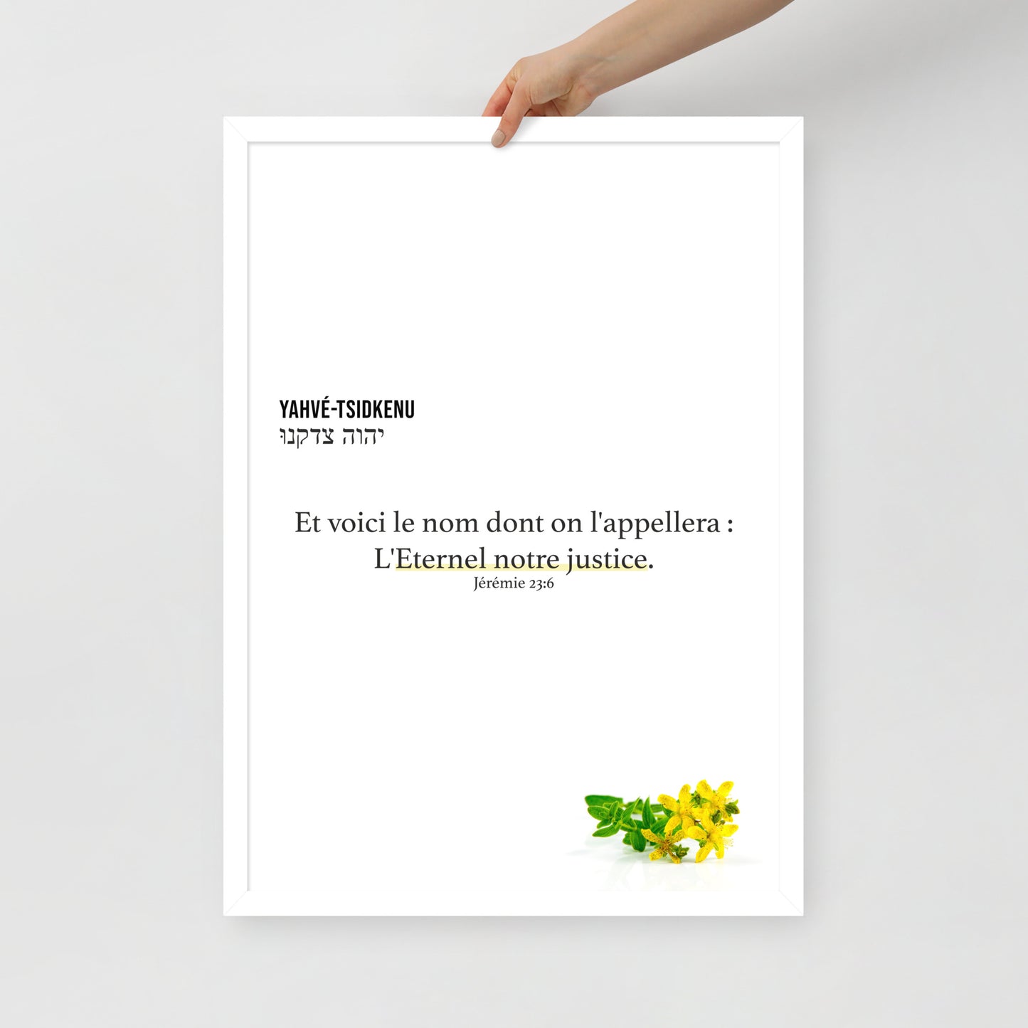 Poster encadré : Yahvé-Tsidkenu